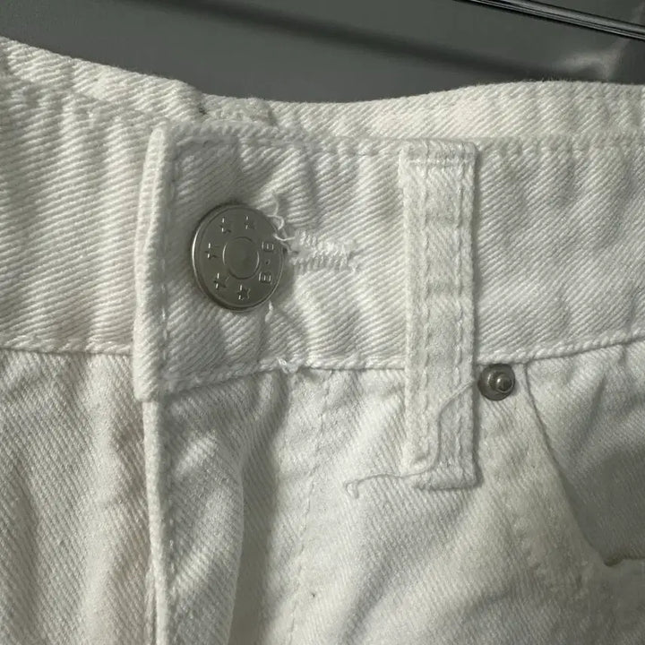 [BUNJANG] Ribontai Blue Bear White Short Pants S / 리본타이 블루베어 화이트 숏팬츠 S