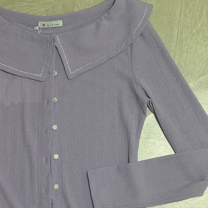 [BUNJANG] It Michaa Lavender Collar Knit Sweater / 잇미샤 라벤더 카라 니트