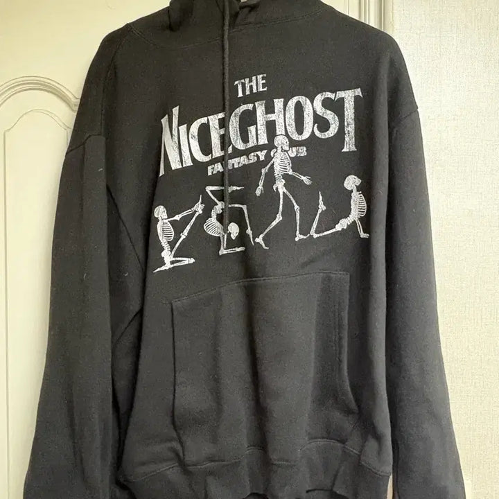 [BUNJANG] Nice Ghost Club Skeleton Print Hoodie / 나이스고스트클럽 검은색 후드티