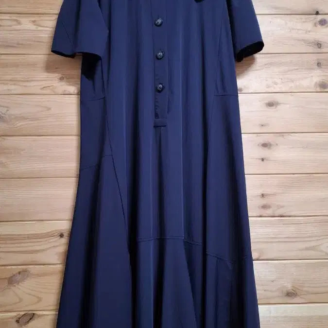 [BUNJANG] VANAKE Big Collar Long Dress Deep Navy / VANAKE 바스락 빅카라 롱원피스