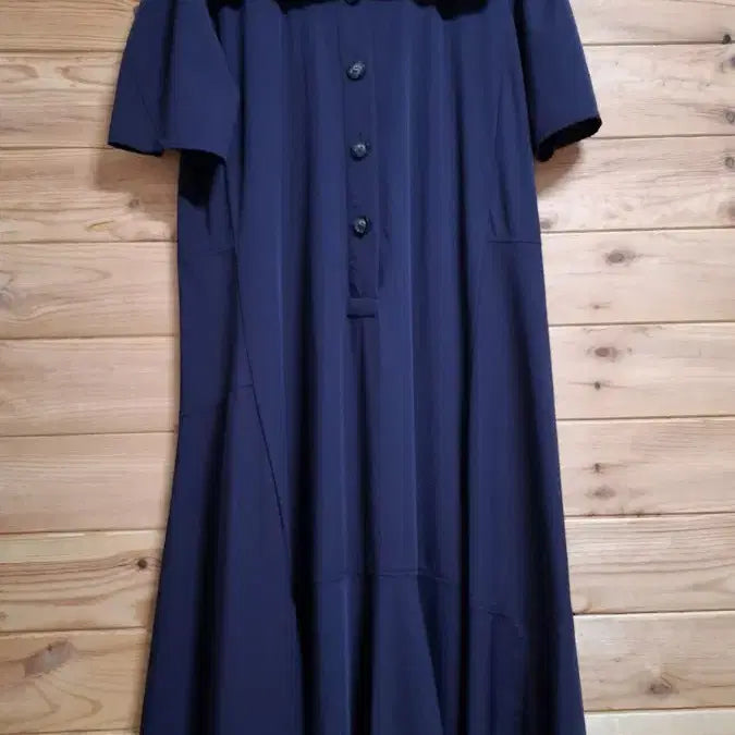 [BUNJANG] VANAKE Big Collar Long Dress Deep Navy / VANAKE 바스락 빅카라 롱원피스