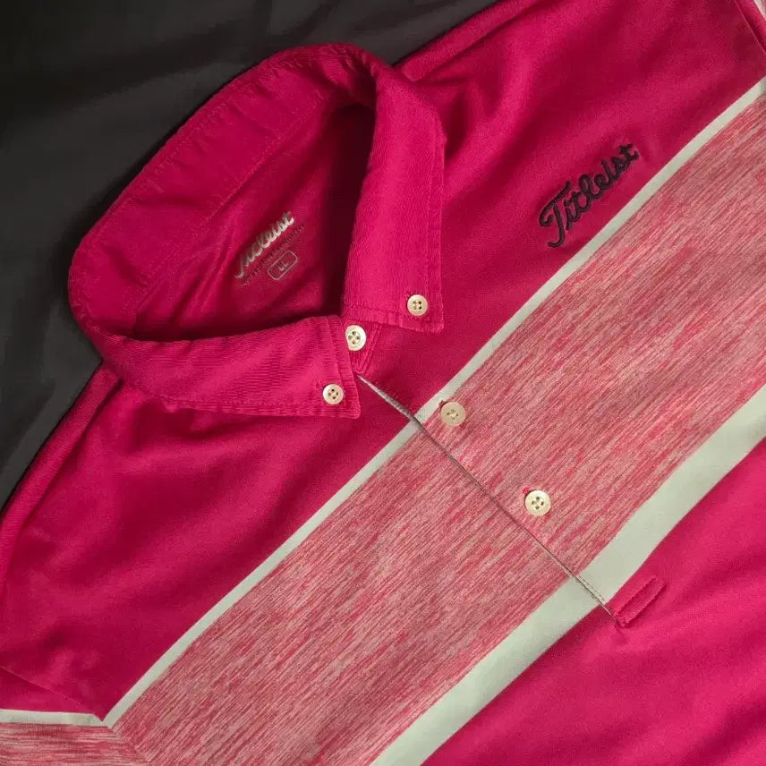 [BUNJANG] Titleist Golfwear Pink Short-Sleeve Polo Shirt L / 타이틀리스트 골프웨어 반팔 카라티 핑크 L  (2번)