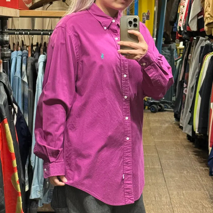 [BUNJANG] Polo Ralph Lauren Purple Long Sleeve Shirt XL / [HI] 폴로 랄프로렌 긴팔셔츠 퍼플