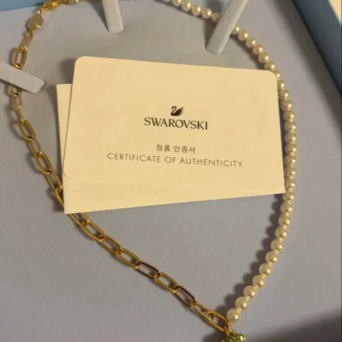 [BUNJANG] Swarovski Teddy Bear Pearl Necklace / 스와로브스키 곰돌이 진주 목걸이