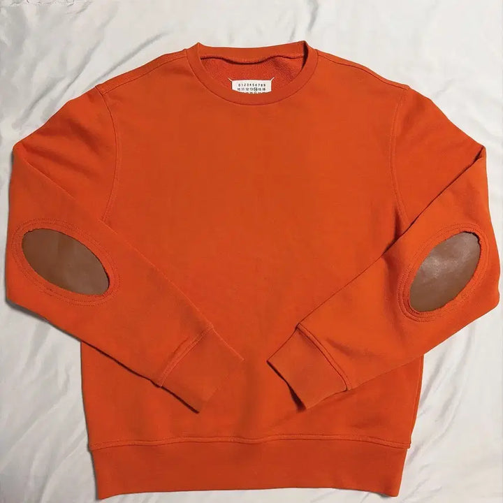 [BUNJANG] Maison Margiela Orange Elbow Patch Sweatshirt Size 48 / 메종마르지엘라 오렌지 엘보우패치 스웨트셔츠 48