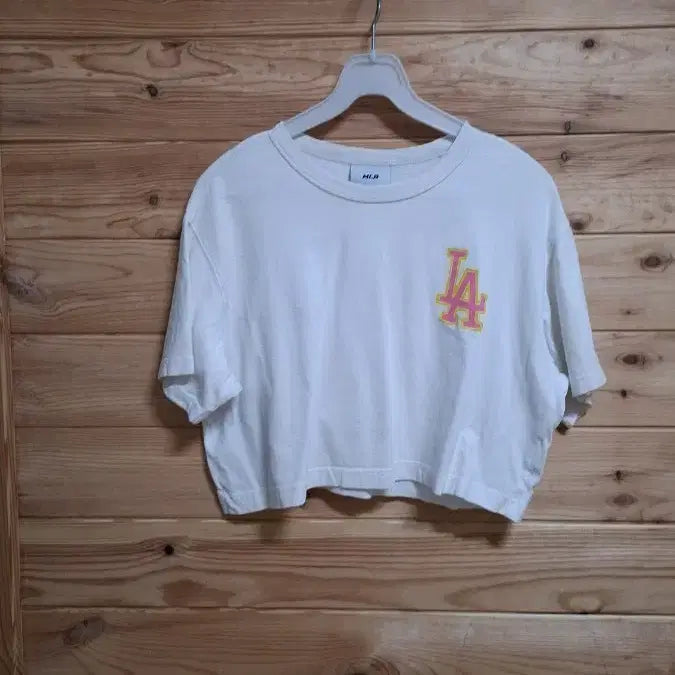 [BUNJANG] MLB Cropped T-Shirt White / MLB 크롭 반팔티
