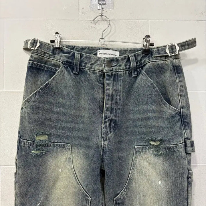 [BUNJANG] Skism Inducing Double Knee Flare Denim Pants / 스키즘 인듀싱 더블니 플레어 데님팬츠