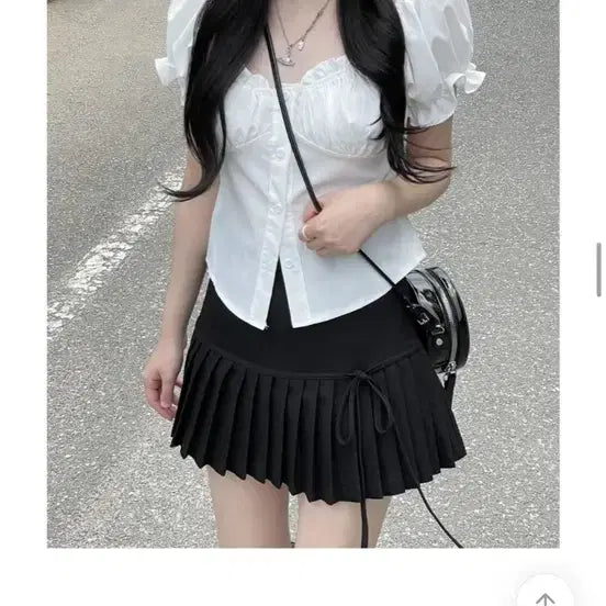 [BUNJANG] Pleated Ribbon Skirt / [새상품/2color] 플리츠 리본 스커트