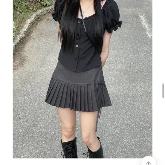 [BUNJANG] Pleated Ribbon Skirt / [새상품/2color] 플리츠 리본 스커트