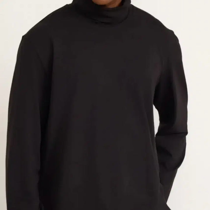 [BUNJANG] Black Turtleneck Long Sleeve T-Shirt / 블랙 목폴라 티셔츠