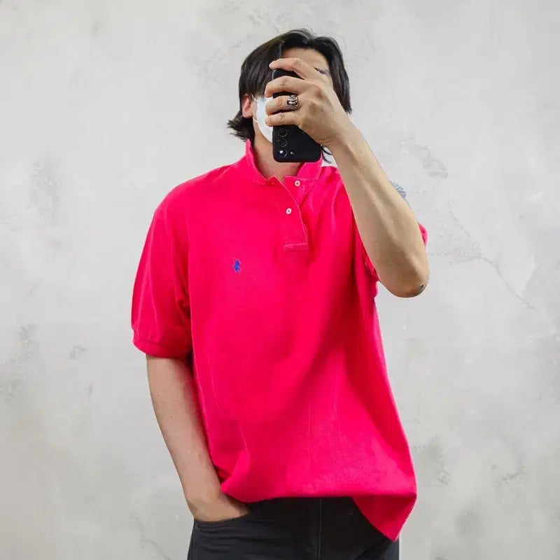 [BUNJANG] Polo Ralph Lauren Red Short Sleeve Polo Shirt XL / 폴로 랄플로렌 PK셔츠 카라티 M0736
