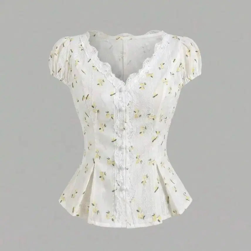 [BUNJANG] Lace Floral Blouse / 레이스 꽃 블라우스