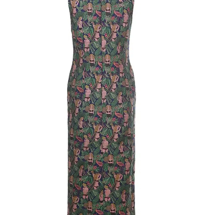 [BUNJANG] Siholin Tropical Flamingo Print One-Piece Dress / 씨호린 원피스