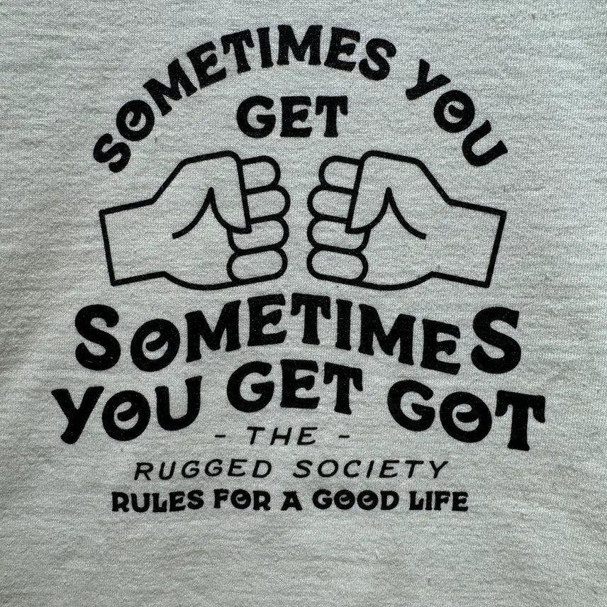 [BUNJANG] The Rugged Society Graphic T-Shirt Natural Cream Cotton / The Rugged Society 슬로건 레터링 그래픽 티셔츠