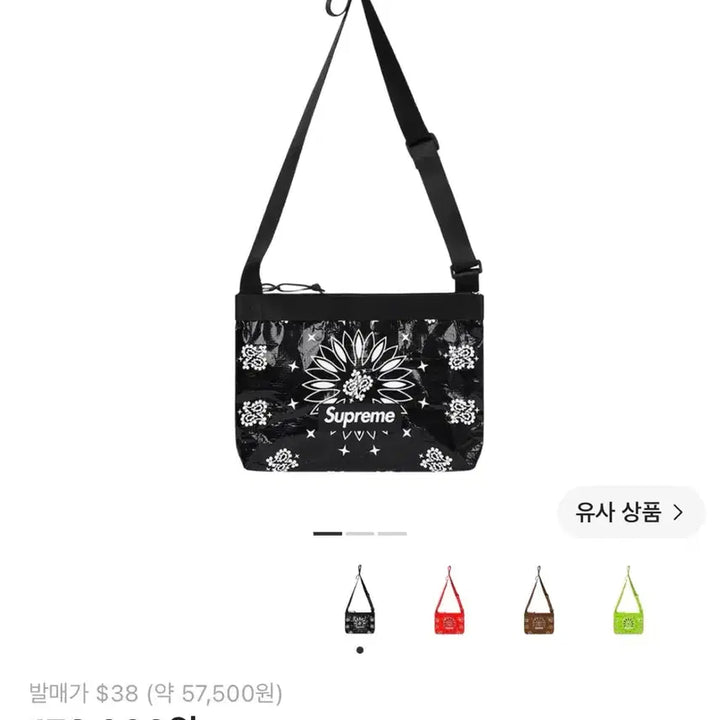 [BUNJANG] Supreme Bandana Tarp Side Bag Black / 슈프림 반다나 타프 사이드백 블랙