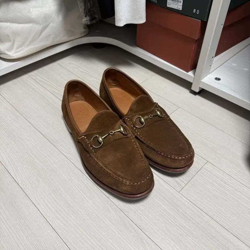 [BUNJANG] Carmina 80746 Suede Snuff Loafers / 까르미나 80746 스웨이드 스너프 / 8