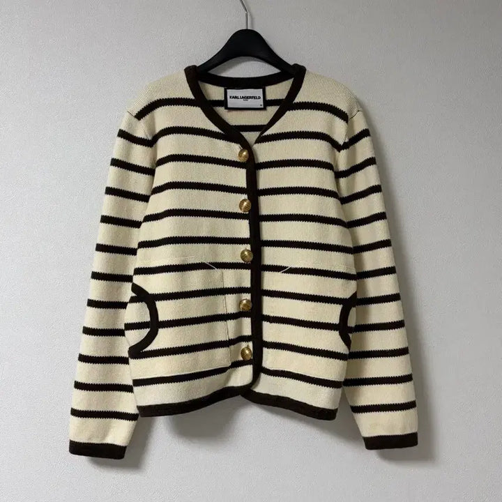 [BUNJANG] Karl Lagerfeld Cardigan Brown/Ivory / 칼라거펠트 가디건
