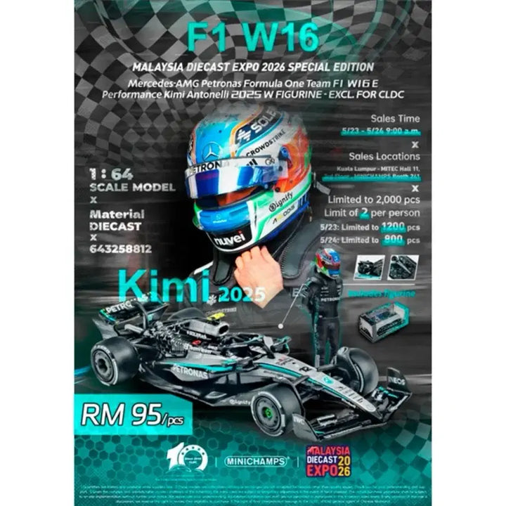 [BUNJANG] Minichamps 1:64 Mercedes-AMG Petronas F1 Kimi Antonelli / 미니챔프 1:64 메르세데스 AMG 페트로나스 F1 키미안토넬리