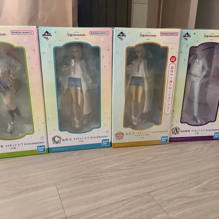 [BUNJANG] The Idolmaster Kuji Figures Set A, B, C, D (4 Types) / 학원 아이돌마스터 part3 쿠지 피규어 A B C 라원 4종 세트