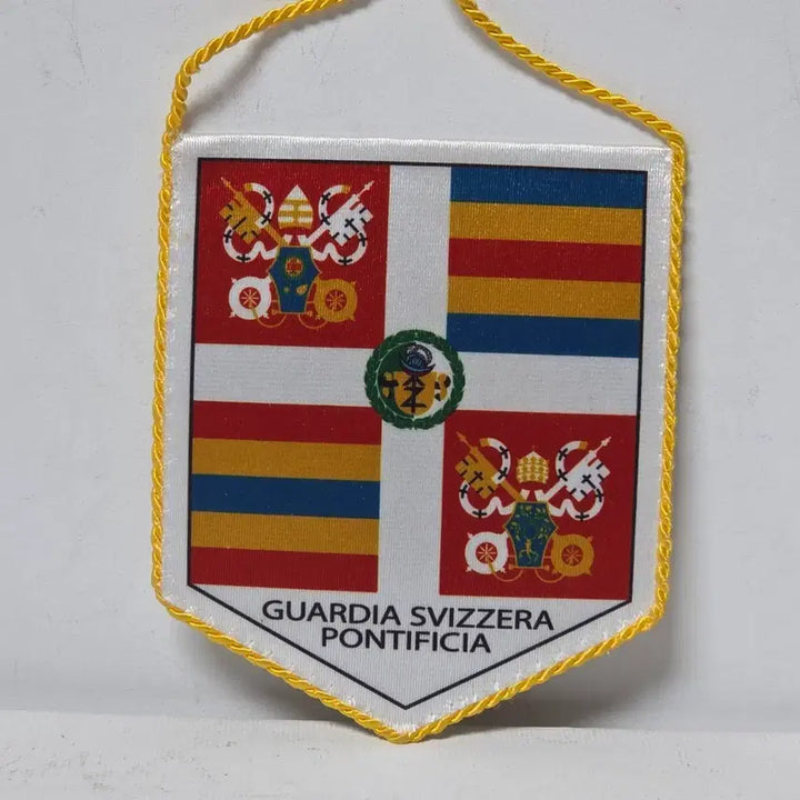 [BUNJANG] Antique Vatican City Papal Catholic Roman Banner with Swiss Guard Emblem / 앤틱 바티칸시티 교황청 가톨릭 로마 배너