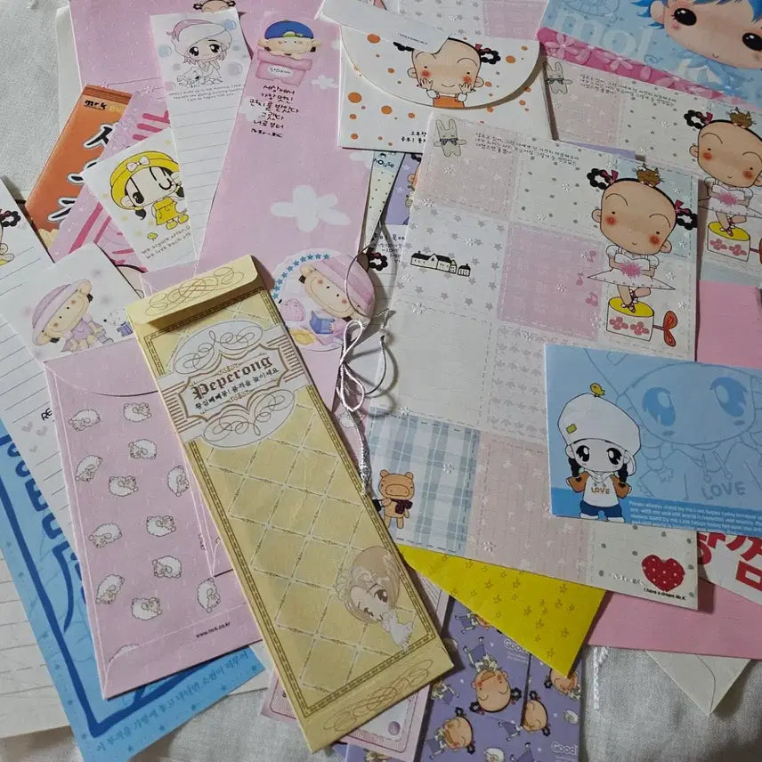 [BUNJANG] MR.K Kong Kongi Letter Paper Set / 엠알케이 미스터케이 콩콩이 편지지 지류 고전문구 다꾸 봉투 발렌 소다미