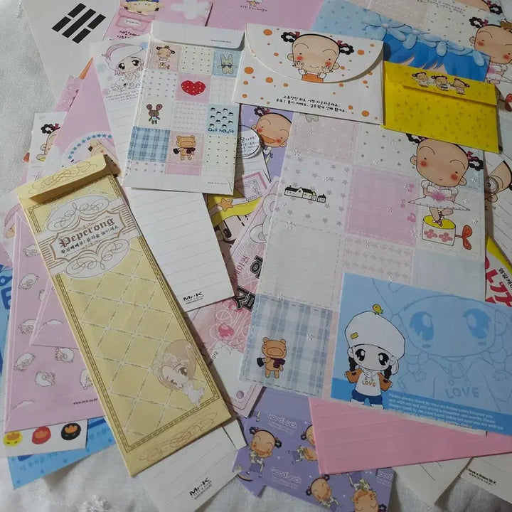 [BUNJANG] MR.K Kong Kongi Letter Paper Set / 엠알케이 미스터케이 콩콩이 편지지 지류 고전문구 다꾸 봉투 발렌 소다미