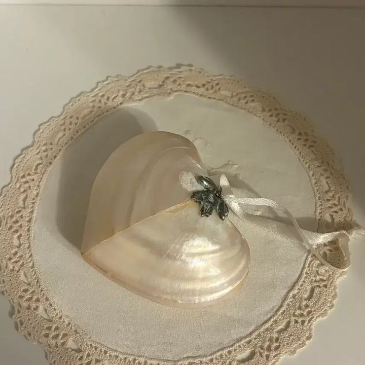 [BUNJANG] Vintage Mother of Pearl Heart Ornament Shell Heart Wall Decor / 빈티지 자개 하트 오너먼트 쉘하트 장식 월데코
