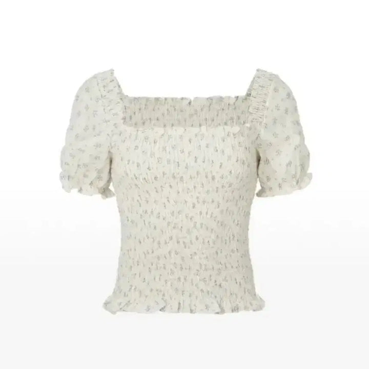 [BUNJANG] JENNIO Suzy Smock Blouse Ivory S / 제니오 수지 스모크 블라우스 아이보리 S