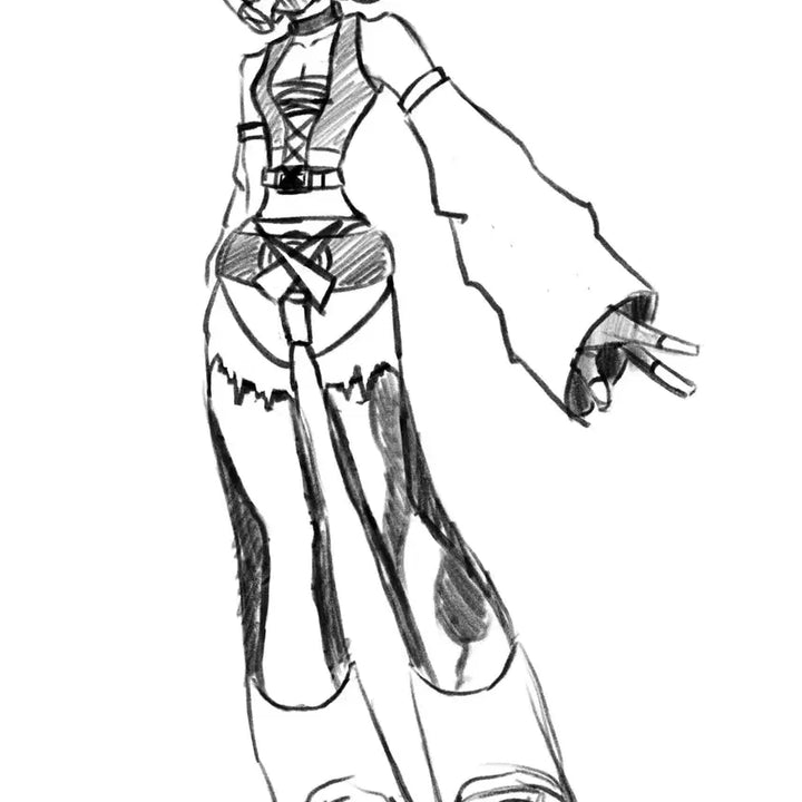 [BUNJANG] Sketch Style Black and White Character Commission / 낙서퀄 흑백 커미션
