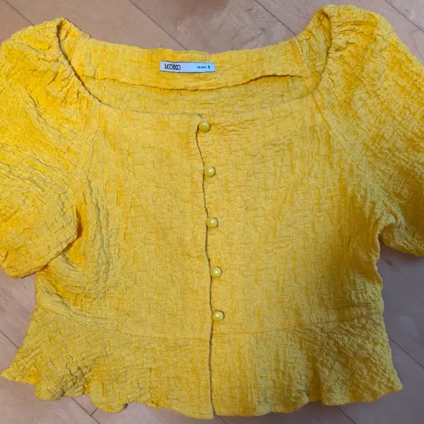 [BUNJANG] MOSSIR Summer Peplum Cropped Blouse (S) / 새상품 미쏘 여름 반팔 페블럼 크롭 블라우스 S