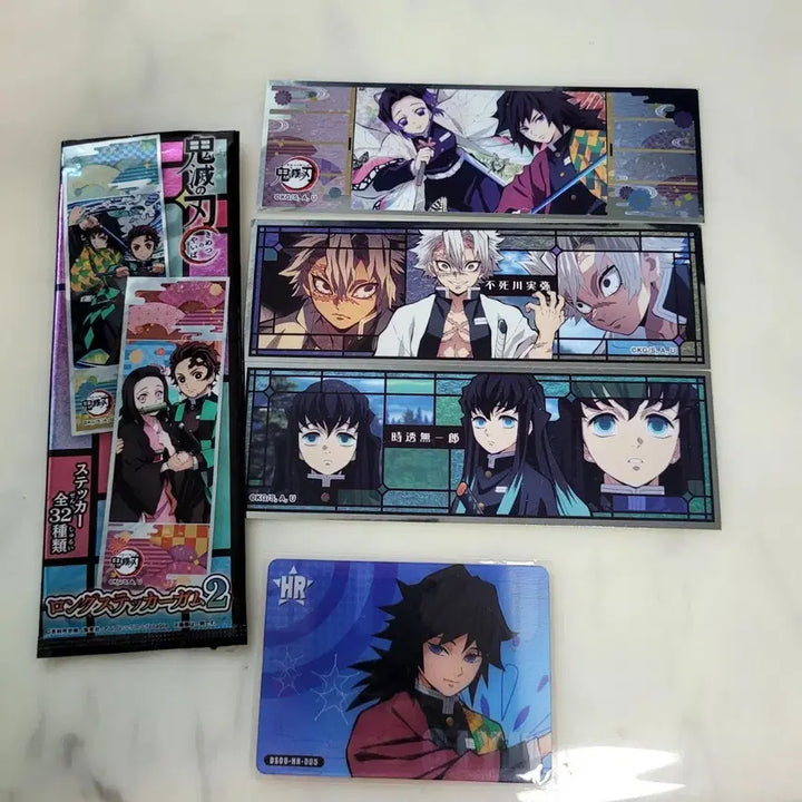 [BUNJANG] Demon Slayer Season 2 Long Stickers &amp; Giyu Card Set / 귀멸의 칼날 스티커 2탄 롱 스티커 + 기유카드