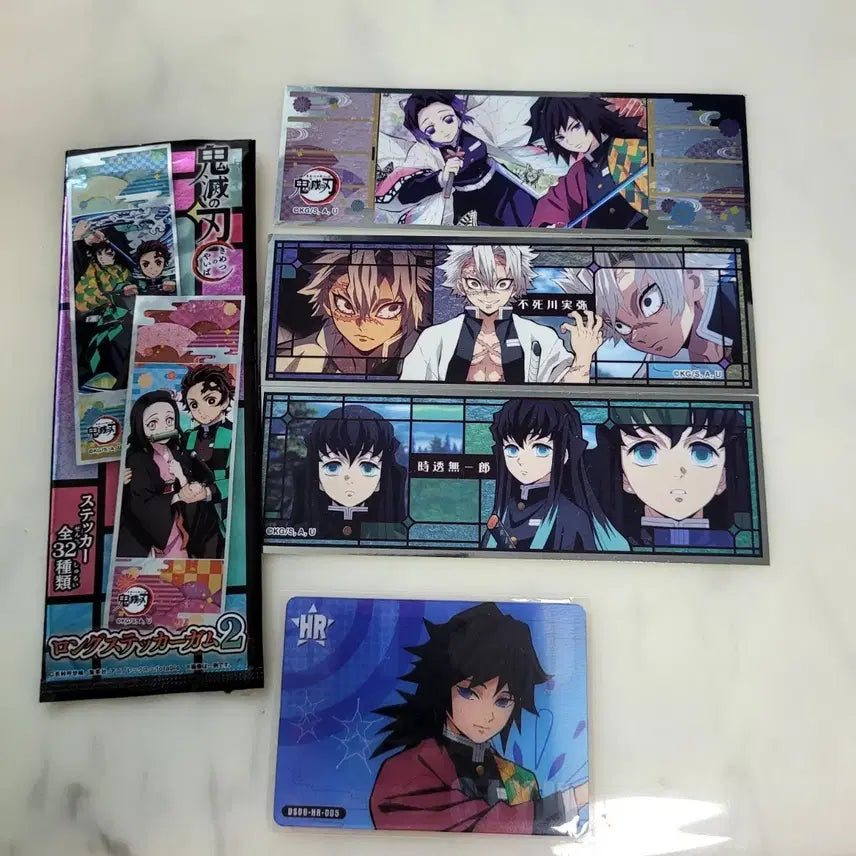 [BUNJANG] Demon Slayer Season 2 Long Stickers &amp; Giyu Card Set / 귀멸의 칼날 스티커 2탄 롱 스티커 + 기유카드