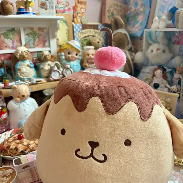 [BUNJANG] Sanrio Pompompurin Pudding Cushion Plush / (오늘까지 할인)산리오 폼폼푸린 푸딩 쿠션 인형