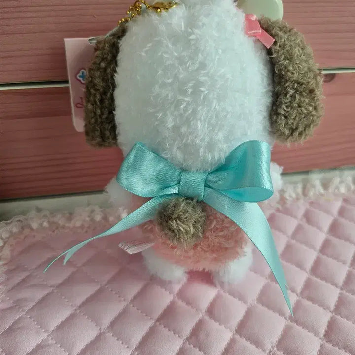 [BUNJANG] Sanrio Run Run Ribbon Series Pochacco Plush Keychain / (일본정품) 산리오 룬룬리본 시리즈 인형 키홀더 포차코