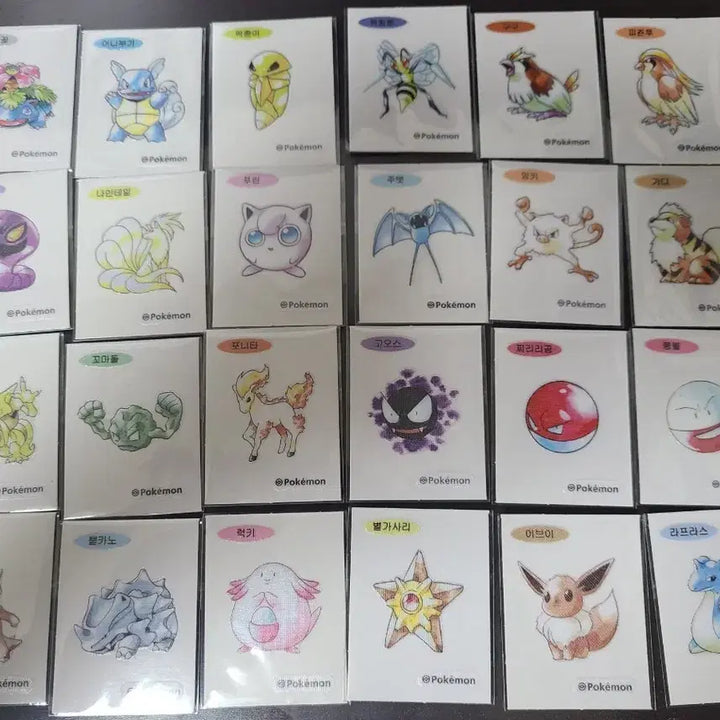 [BUNJANG] Pokemon 30th Anniversary Artwork Sticker Bundle Set (24 pcs) / 포켓몬 30주년 아트웍 띠부씰 26장 일괄