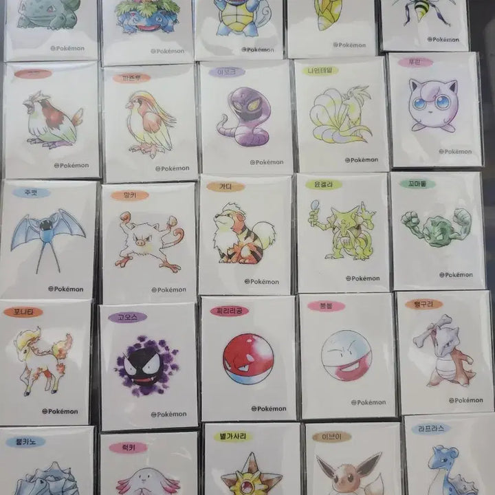 [BUNJANG] Pokemon 30th Anniversary Artwork Sticker Bundle Set (24 pcs) / 포켓몬 30주년 아트웍 띠부씰 26장 일괄