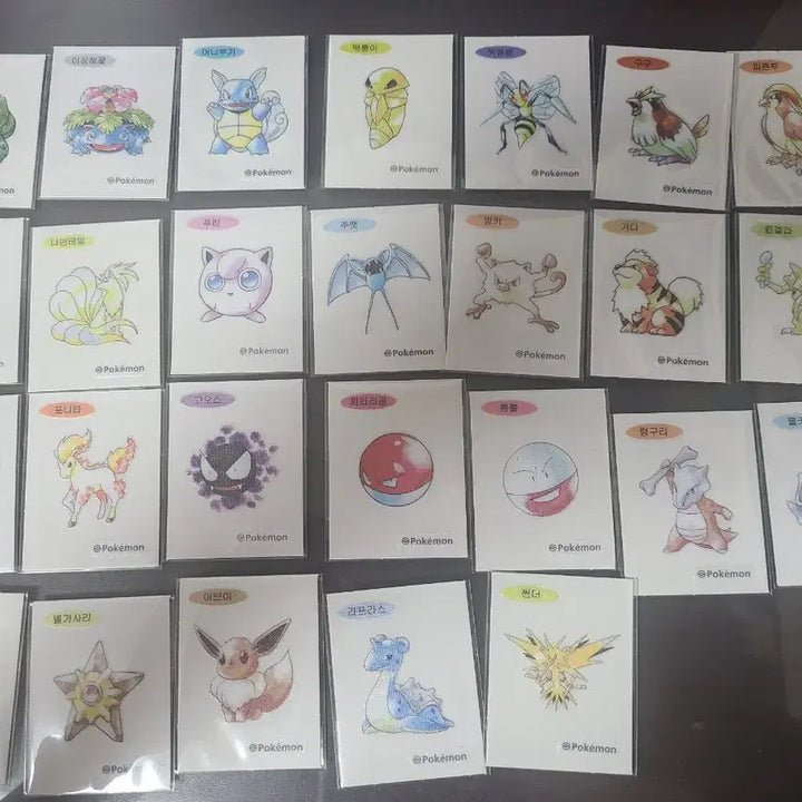 [BUNJANG] Pokemon 30th Anniversary Artwork Sticker Bundle Set (24 pcs) / 포켓몬 30주년 아트웍 띠부씰 26장 일괄