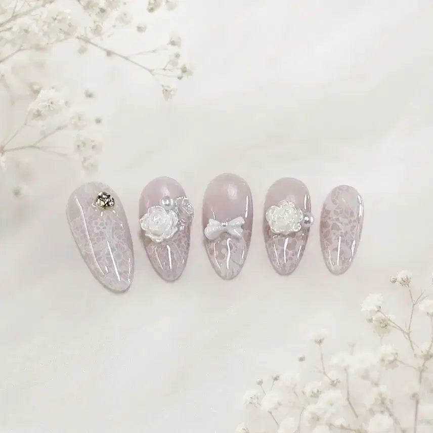 [BUNJANG] Handmade Lace Nail Tips / 월드컵기간할인) 레이스 수제 네일팁