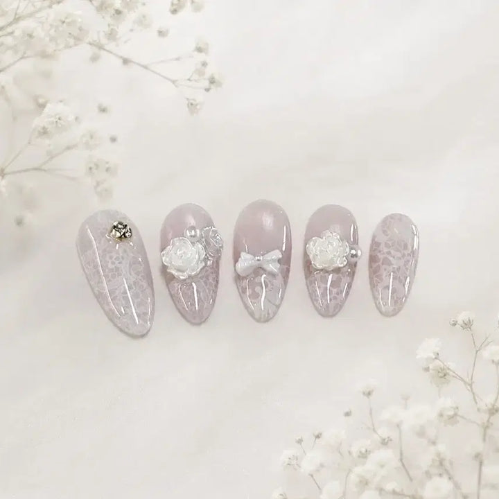 [BUNJANG] Handmade Lace Nail Tips / 월드컵기간할인) 레이스 수제 네일팁