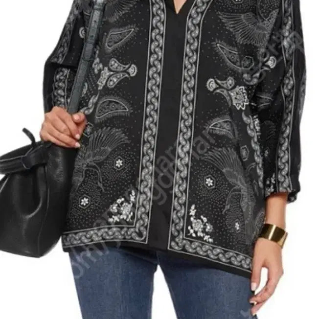 [BUNJANG] Sandro Paisley Blouse / 산드로 페이즐리 블라우스