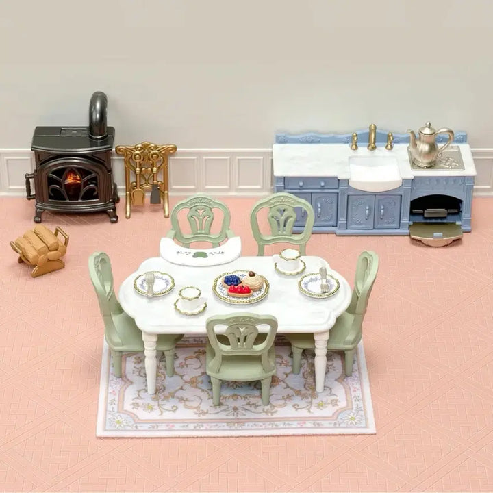 [BUNJANG] Sylvanian Families Elegant Dining Room Set / 실바니안 엘레강트 다이닝룸 주방 가구 세트