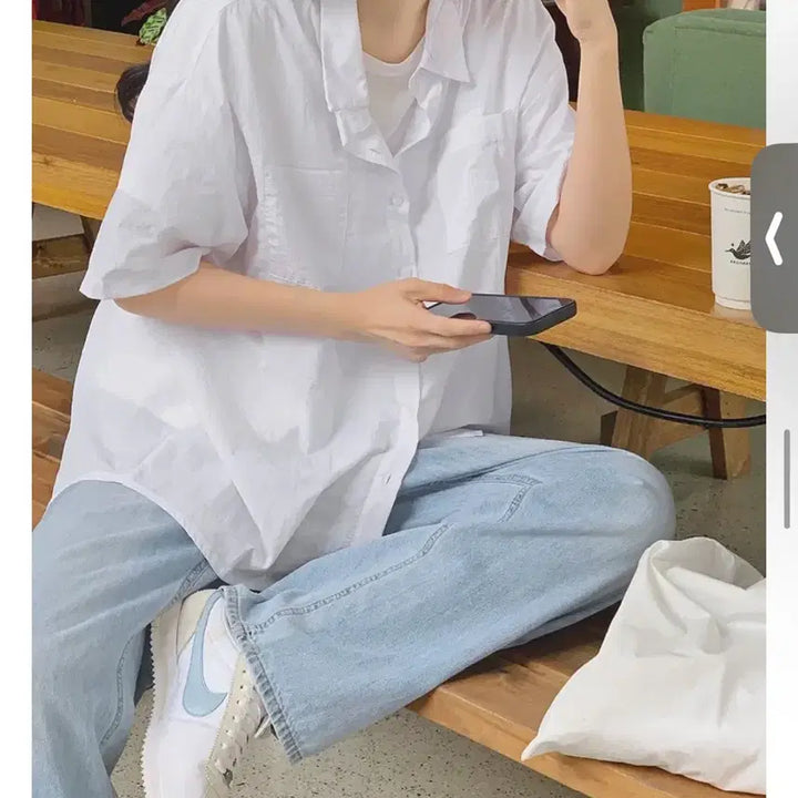 [BUNJANG] Oversized Cotton Shirt (Black, White) / 44~110 빅사이즈 오버핏 바스락 셔츠(블랙,화이트)