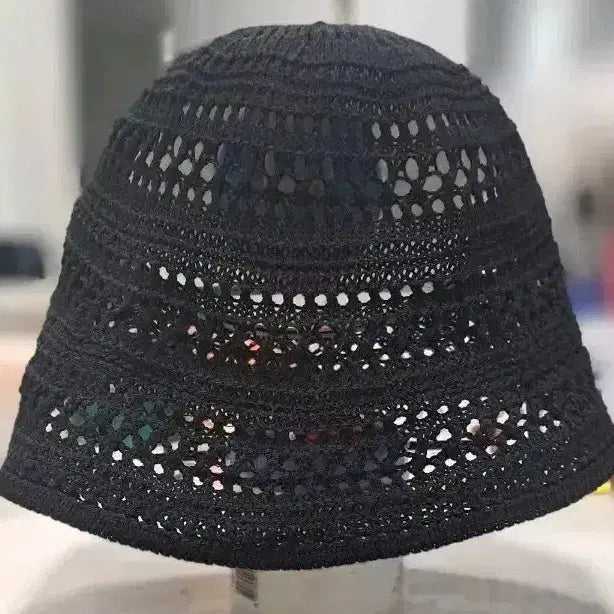 [BUNJANG] Black Crochet Bucket Hat / 블랙 크로쉐 버킷햇
