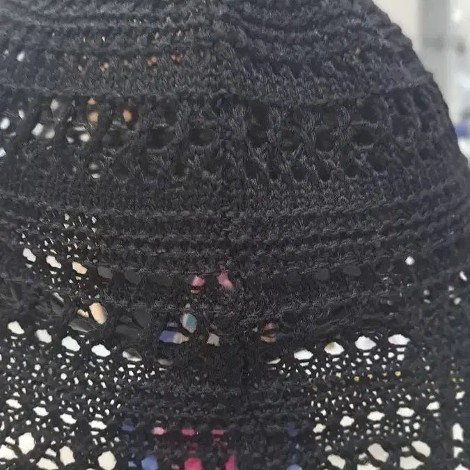 [BUNJANG] Black Crochet Bucket Hat / 블랙 크로쉐 버킷햇