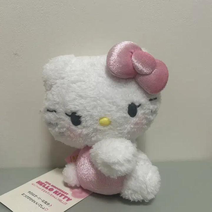 [BUNJANG] Hello Kitty 50th Anniversary Glitter Eyelashes Plush Doll / 헬로키티 50주년 애니버서리 속눈썹 키티+아크릴 키링