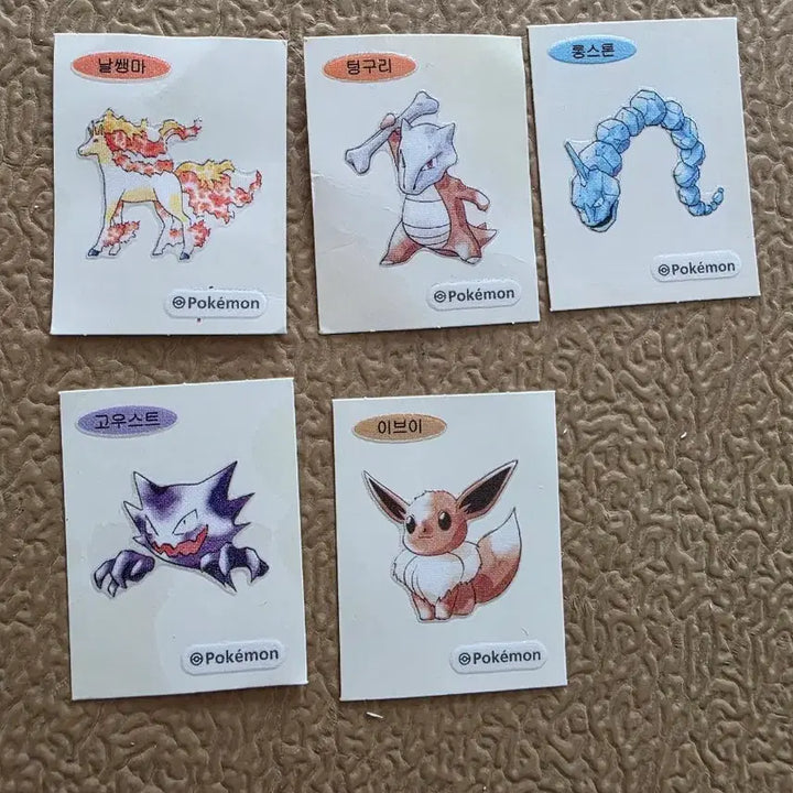 [BUNJANG] 30th Anniversary Pokemon Sticker Set (5 types) / 30주년포켓몬 스티커 5종(날쌩마, 텅구리, 롱스톤, 고우스트, 이브이)
