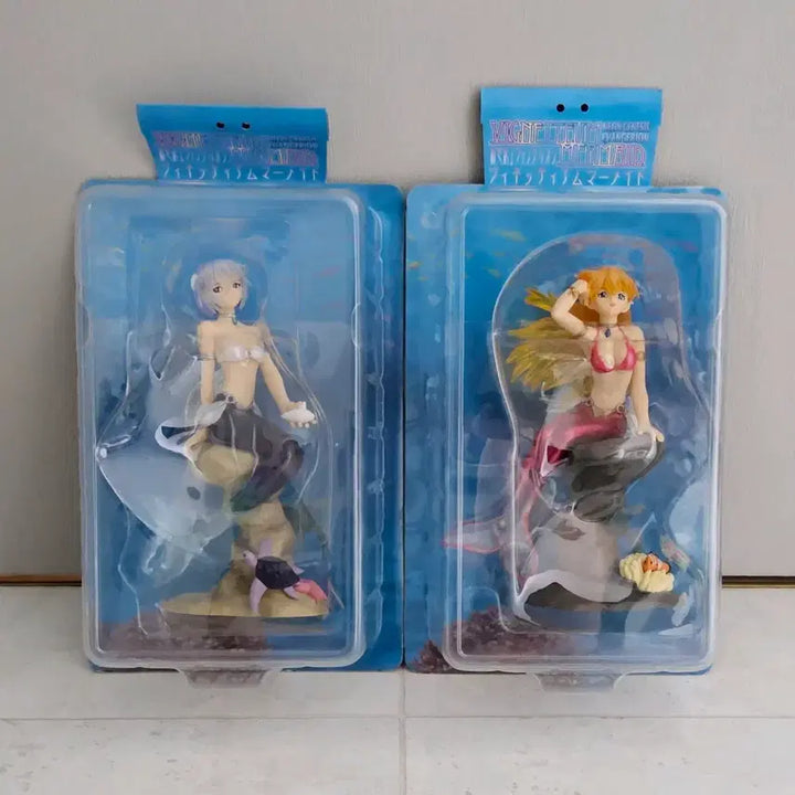 [BUNJANG] Evangelion Classic Mermaid Clear Ver. Rei &amp; Asuka Figure Bundle Set / 에반게리온 고전 머메이드 인어 피규어 클리어 버전  레이 아스카 일괄