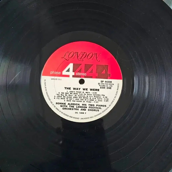 [BUNJANG] Ronnie Aldrich His Two Pianos With The London Festival Orchestra &amp; Chorus The Way We Were LP (US Pressing) / (미국반, 피아니스트 로니 올드리치) Ronnie Aldrich LP