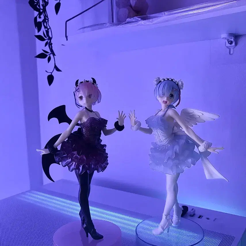 [BUNJANG] Re:Zero Rem &amp; Ram Angel &amp; Demon Figure Set / 렘 람 천사와악마 피규어