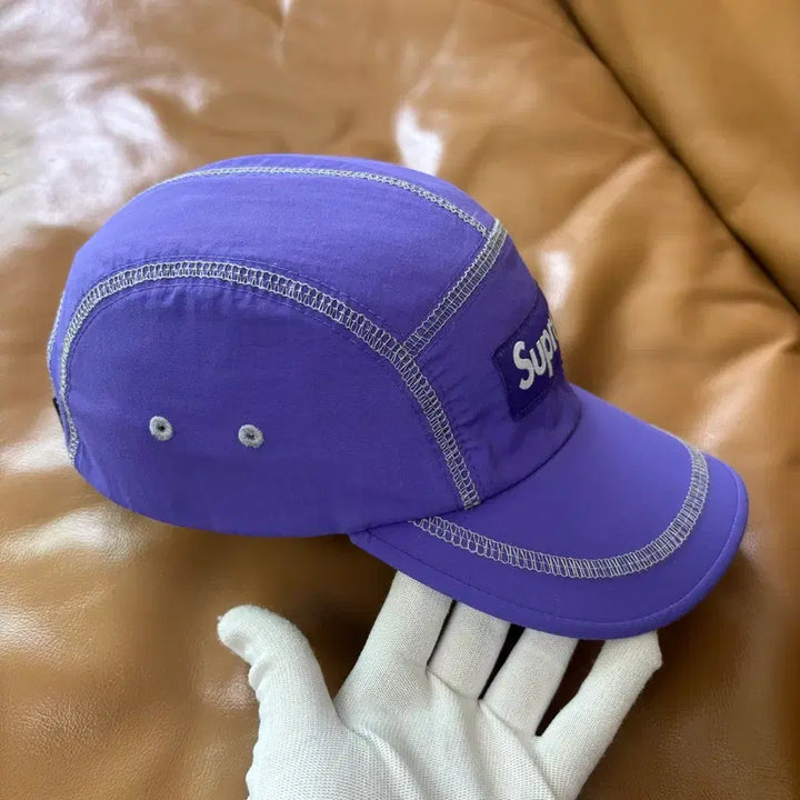 [BUNJANG] Supreme Reflective Stitch Camp Cap Purple 23SS / 슈프림 캠프캡 모자 박스로고 리플렉티브 스티치 퍼플 23SS